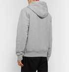 Stüssy - Logo-Embroidered Fleece-Back Cotton-Jersey Hoodie - Gray