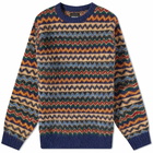 Howlin by Morrison Men's Howlin' Cosmic Fantasies Zig Zag Crew Knit in Magic Blue