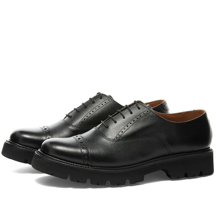 Photo: Grenson Men's Gendry Oxford Shoe in Black Pin Grain