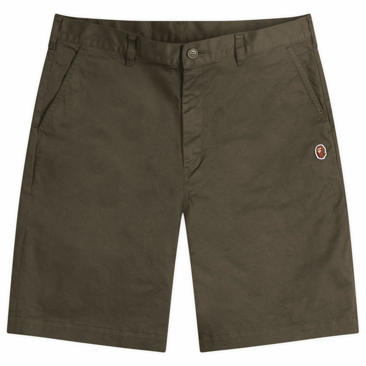 Photo: A Bathing Ape Men's One Point Chino Shorts in Olive