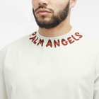 Palm Angels Men's Neck Logo T-Shirt in Off White