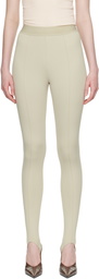 WARDROBE.NYC Beige Opaque Stirrup Leggings