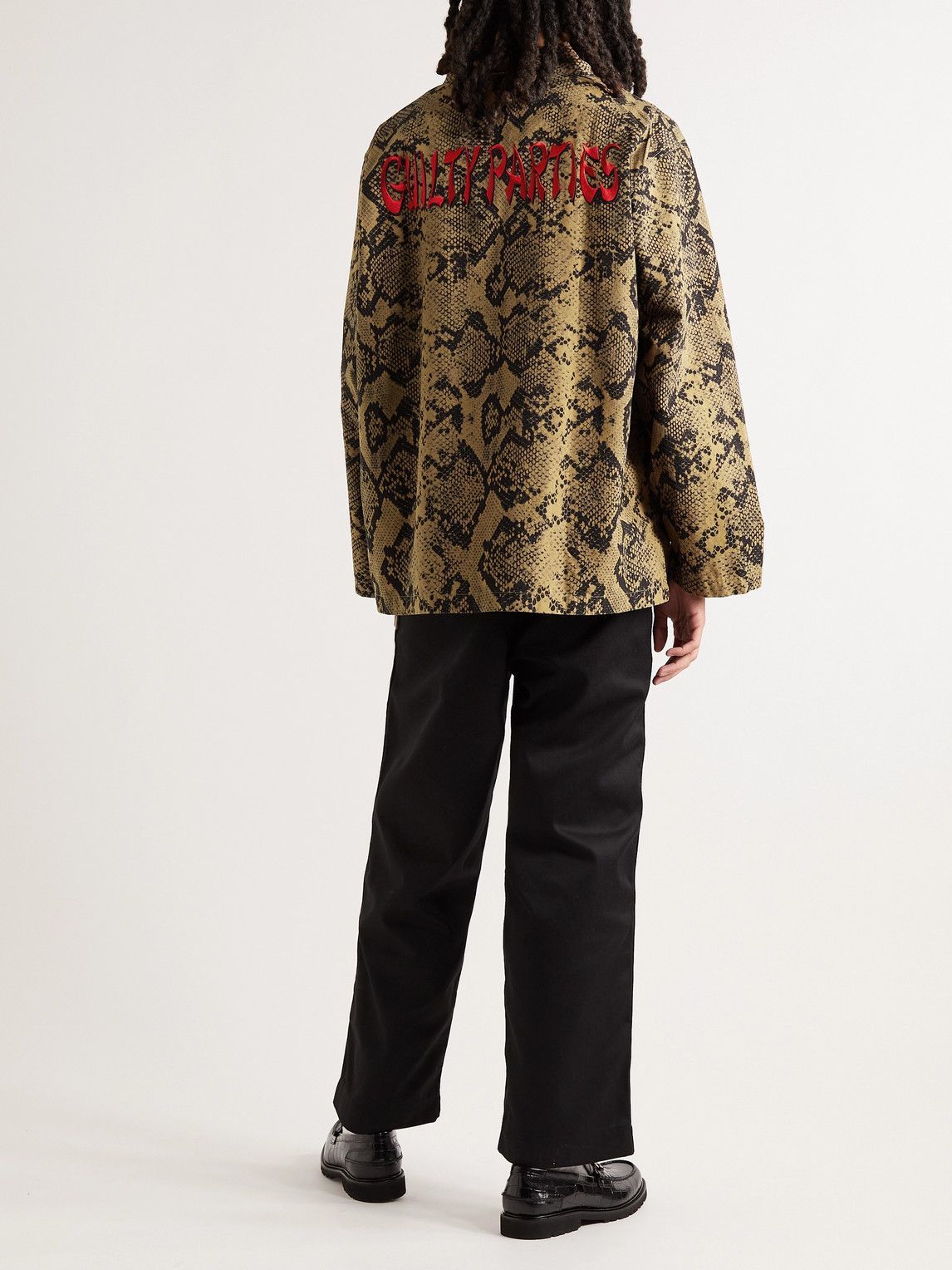 Wacko Maria - Embroidered Snake-Print Cotton-Ripstop Shirt Jacket