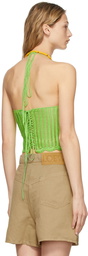 Loewe Green Crochet Lizard Tank Top