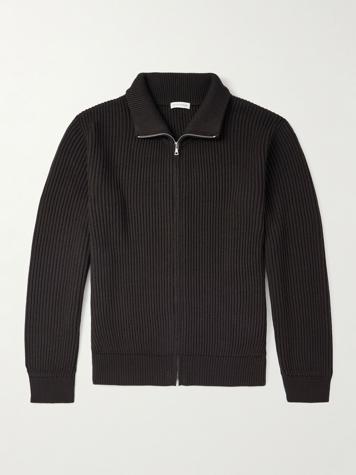 Kaptain Sunshine - Ribbed Wool Zip-Up Cardigan - Brown