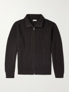 Kaptain Sunshine - Ribbed Wool Zip-Up Cardigan - Brown