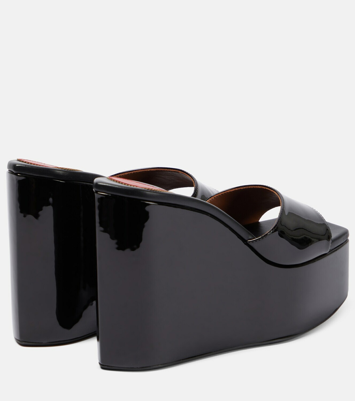 Alaïa Patent leather platform wedge mules ALAÏA