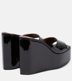 Alaïa Patent leather platform wedge mules