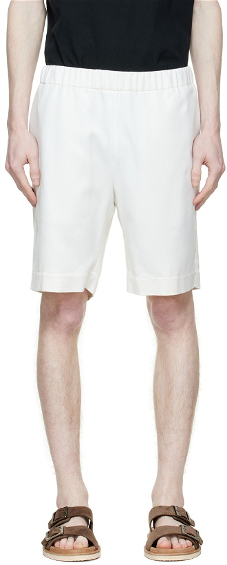 Photo: Agnona White Cotton & Silk Pyjama Shorts