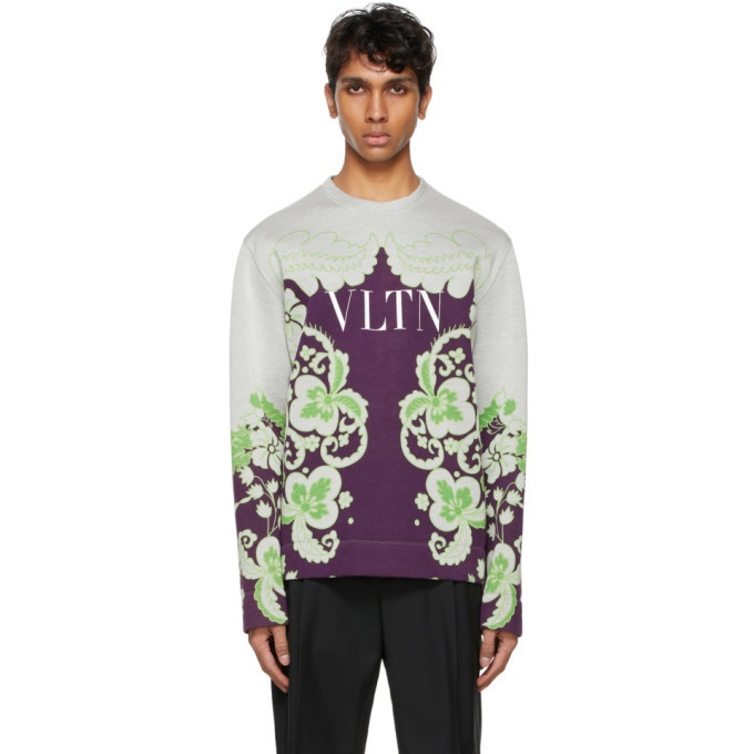 Photo: Valentino Grey and Purple Graphic Sweatshirt