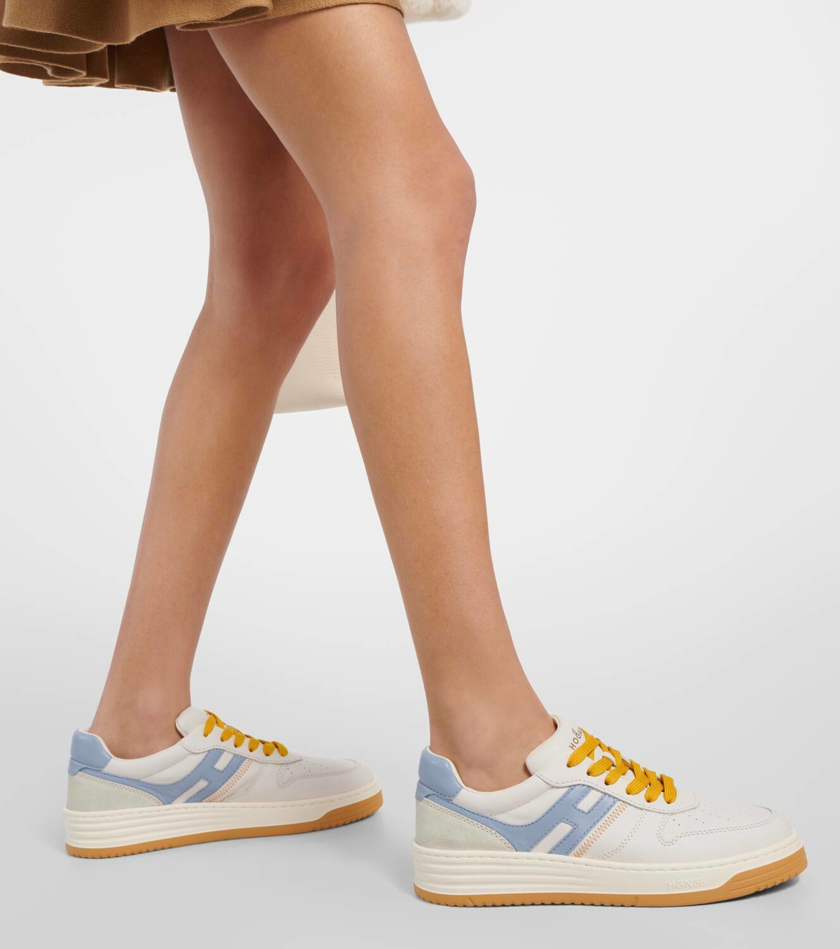 Hogan H630 suede-trimmed leather sneakers Hogan
