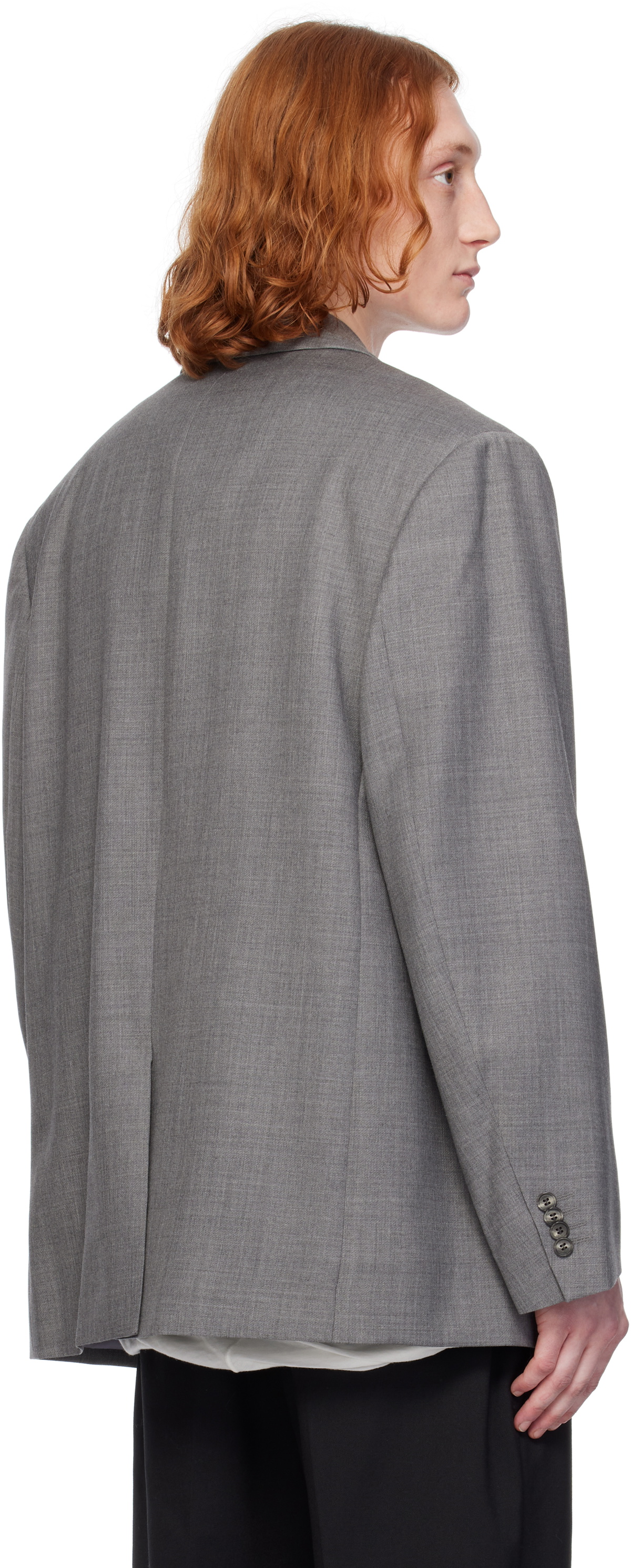 Entire Studios Gray Double Breasted Blazer Entire Studios