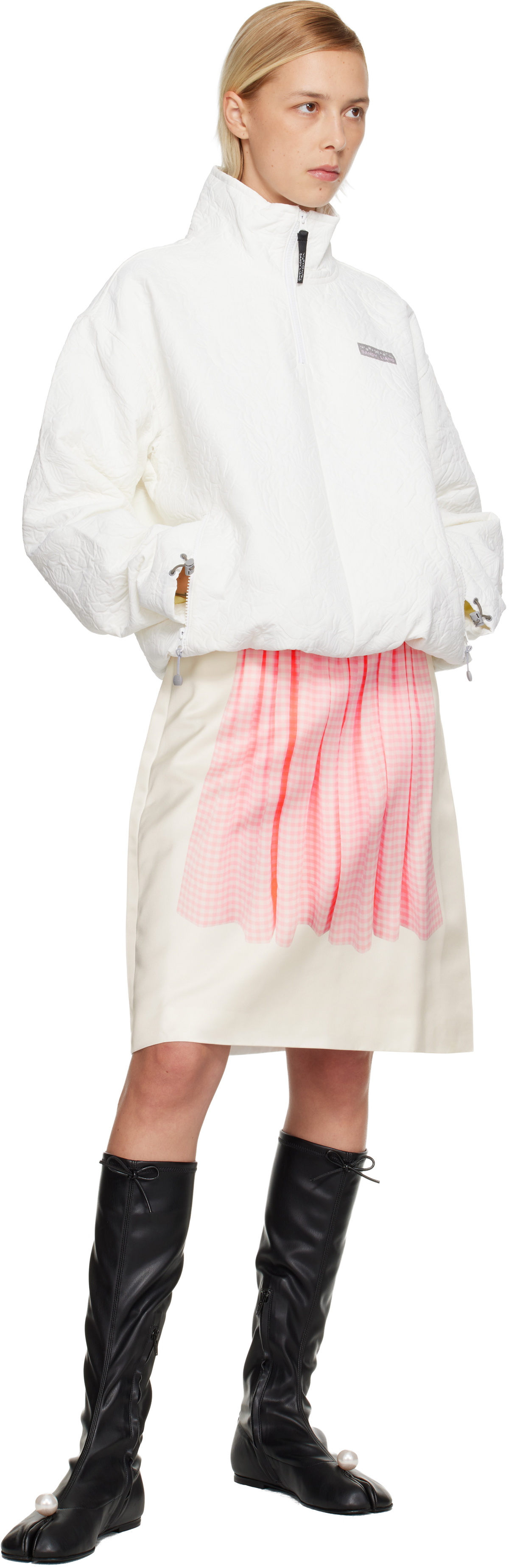 Sandy Liang White Ascher Pullover Jacket