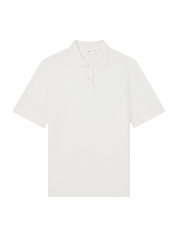 Photo: Mr P. - Organic Cotton and Linen-Blend Piqué Polo Shirt - White