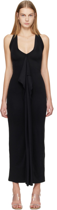 Photo: Belle Anna Black Cascade Midi Dress