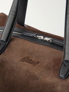 Brioni - Leather-Trimmed Suede Weekend Bag - Brown