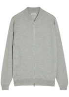 John Smedley 16.Singular Fine-knit Merino Wool Bomber Jacket Grey