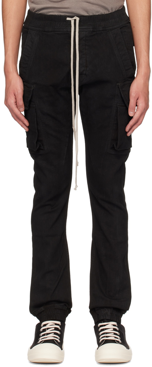 Rick Owens DRKSHDW Black Mastodon Cut Denim Cargo Pants Rick Owens