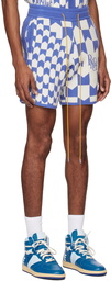 Rhude Blue & White Racing Shorts