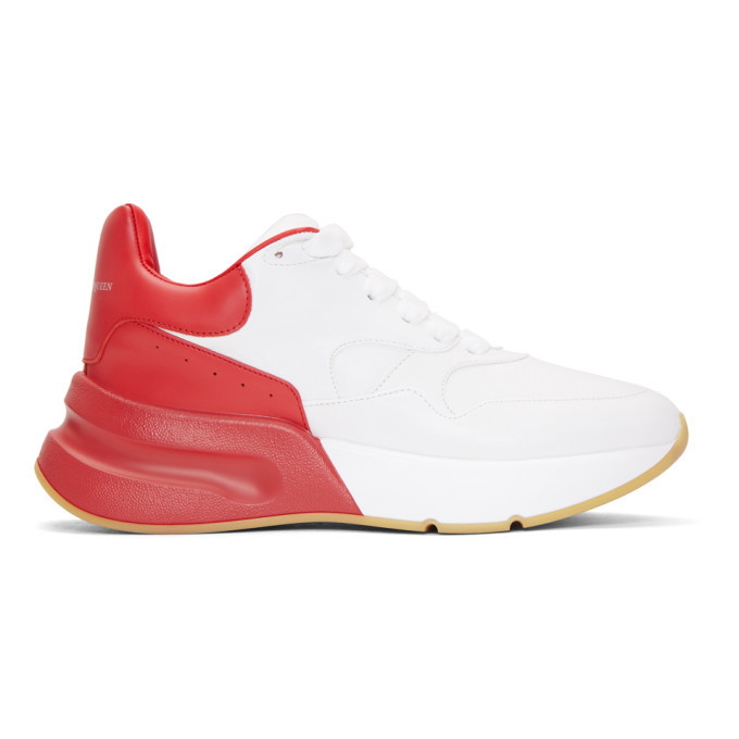 Photo: Alexander McQueen Red and White Oversized Runner Sneakers