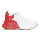 Alexander McQueen Red and White Oversized Runner Sneakers