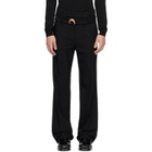 Marine Serre Black Tailored Belted Serge Trousers