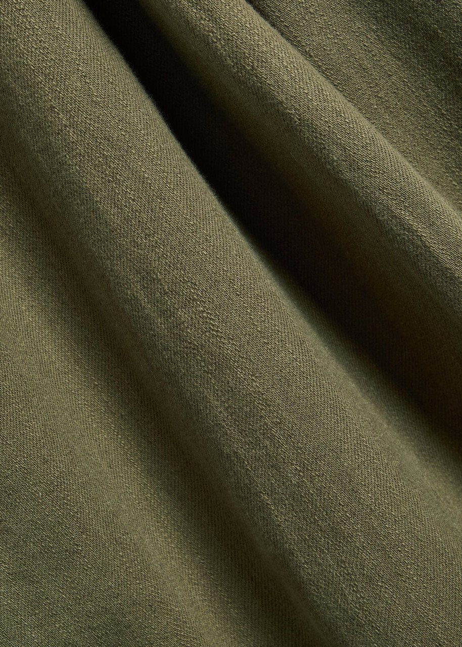 Eileen Fisher Straight-leg Cotton and Linen-blend Trousers Olive
