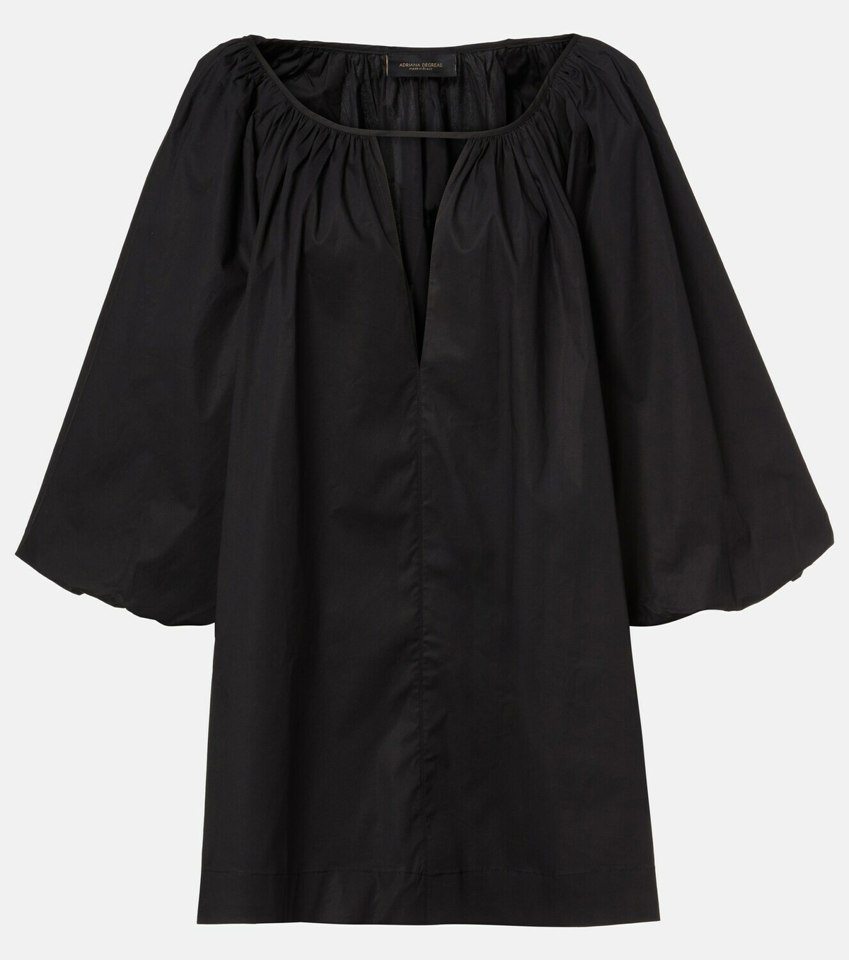Adriana Degreas Puff-sleeve cotton-blend minidress