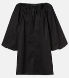 Adriana Degreas Puff-sleeve cotton-blend minidress