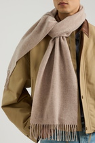 Acne Studios Logo Wool Scarf - Ecru - One Size