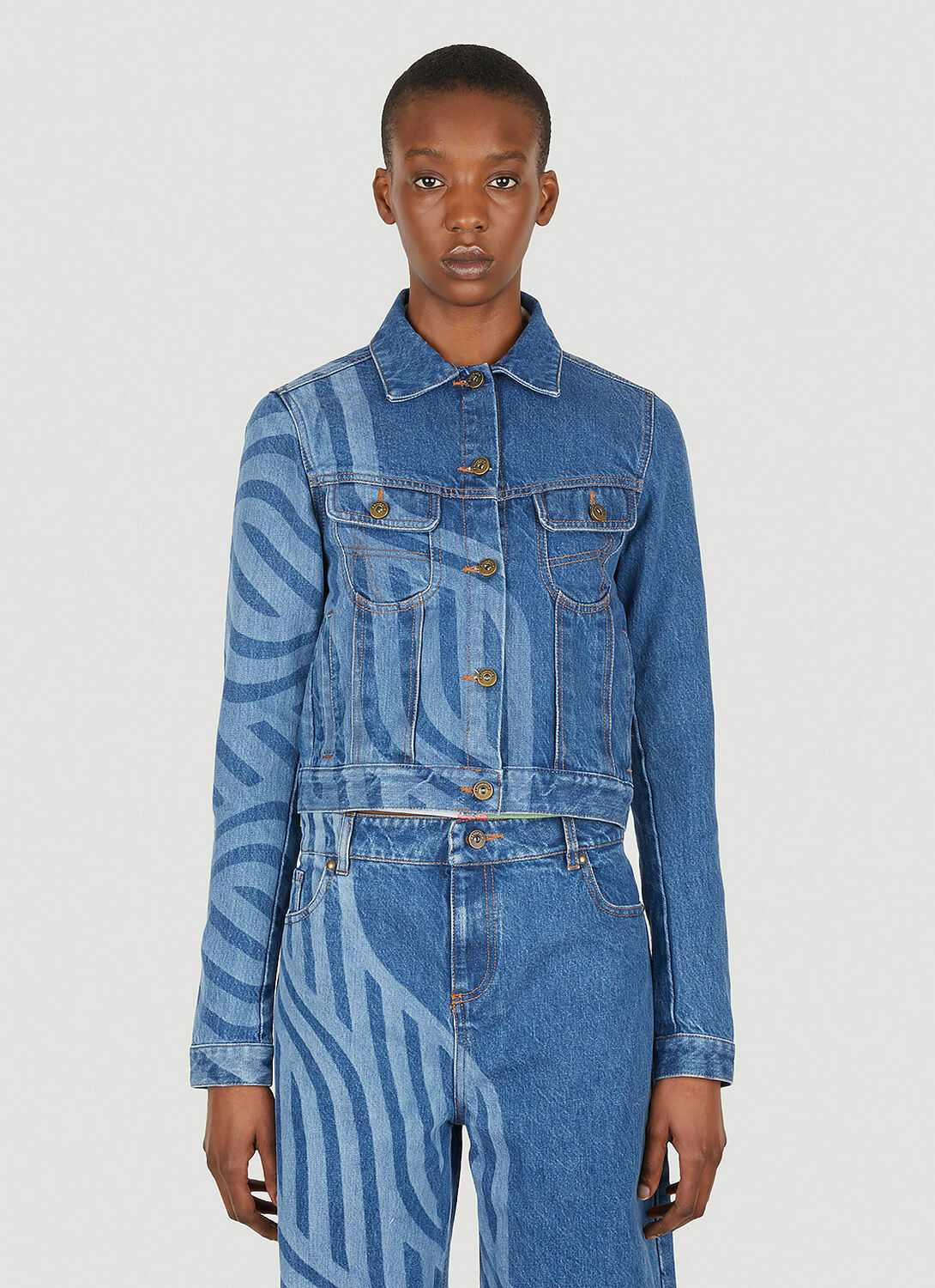 Ahluwalia Laser Motif Denim Jacket