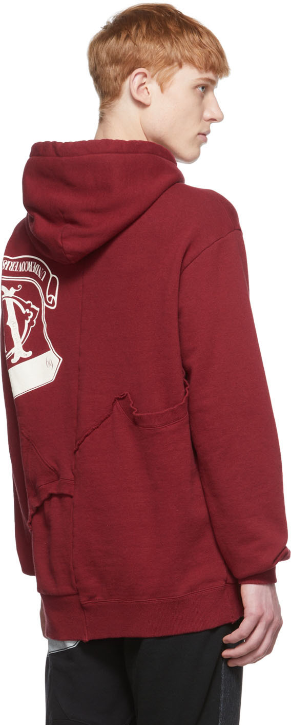 Undercoverism Burgundy Cotton Hoodie