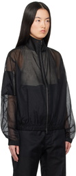 Gabriela Coll Garments Black No.261 Taffeta Pocket Zipper Jacket
