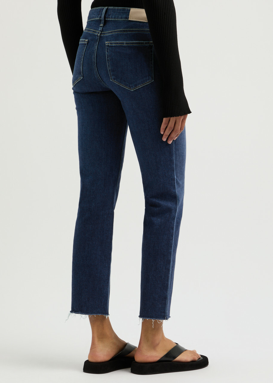 Paige Amber Cropped Slim-leg Jeans Dark Blue