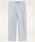 Brooks Brothers Men's Oxford Cotton Tattersall Pajamas | Blue