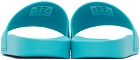 Balenciaga Blue Logo Pool Slides