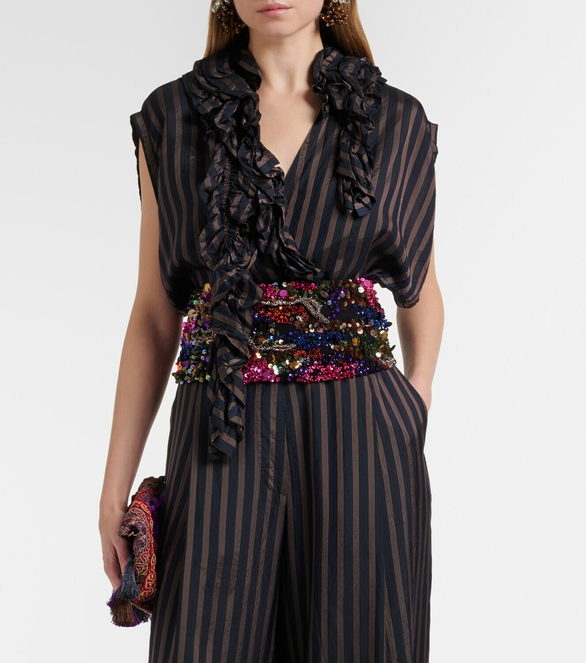 Dries Van Noten Sequined belt