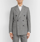 Kingsman - Grey Slim-Fit Unstructured Double-Breasted Houndstooth Wool Suit Jacket - Gray