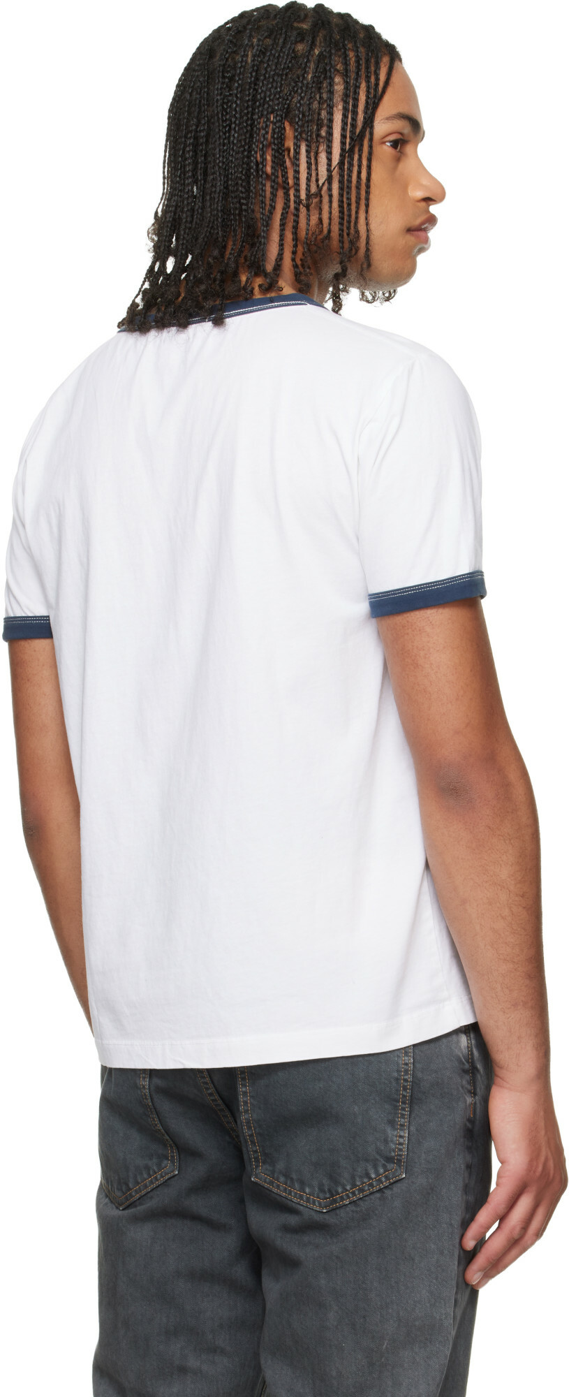 COÛT DE LA LIBERTÉ White Weston SM 'Red Devils' Crew Ringer T-shirt