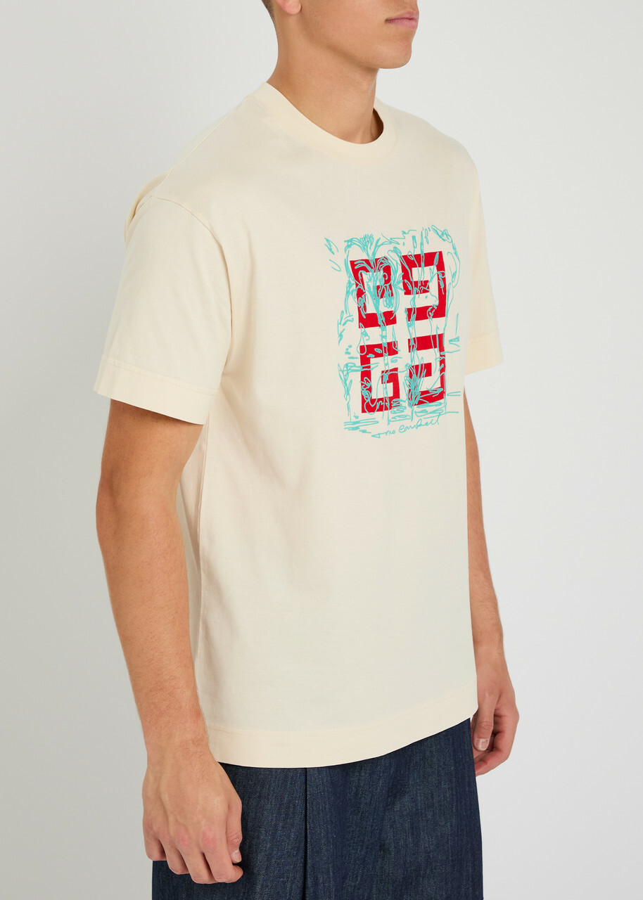 Tシャツ・カットソー GIVENCHY Logo embroidery t-shirt White BM716G3YCC Givenchy - White t-shirt with contrasting logo embroidery
