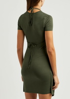 Gimaguas Julia Layered Stretch-jersey Mini Dress Khaki