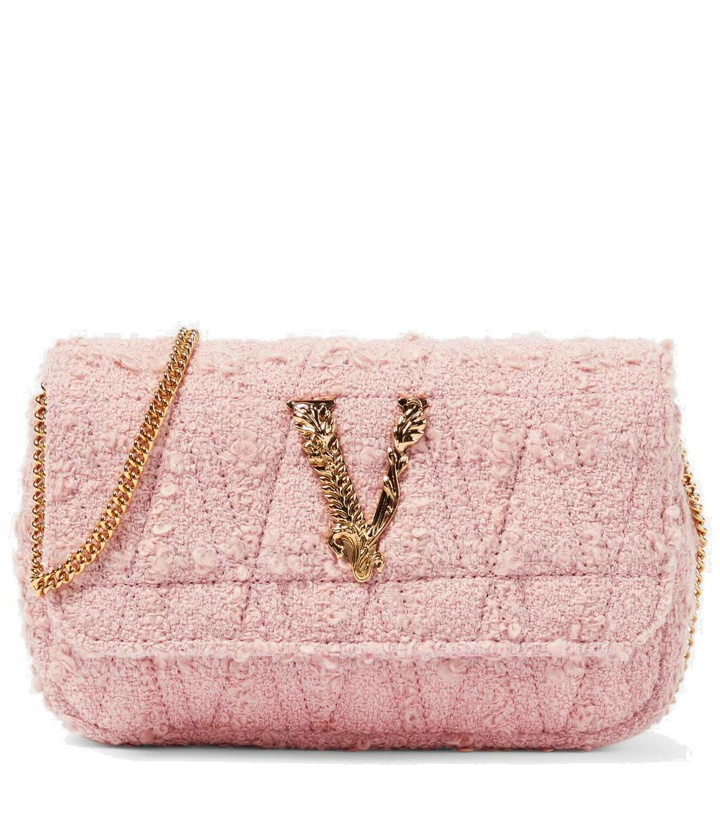 Photo: Versace Virtus Mini tweed shoulder bag