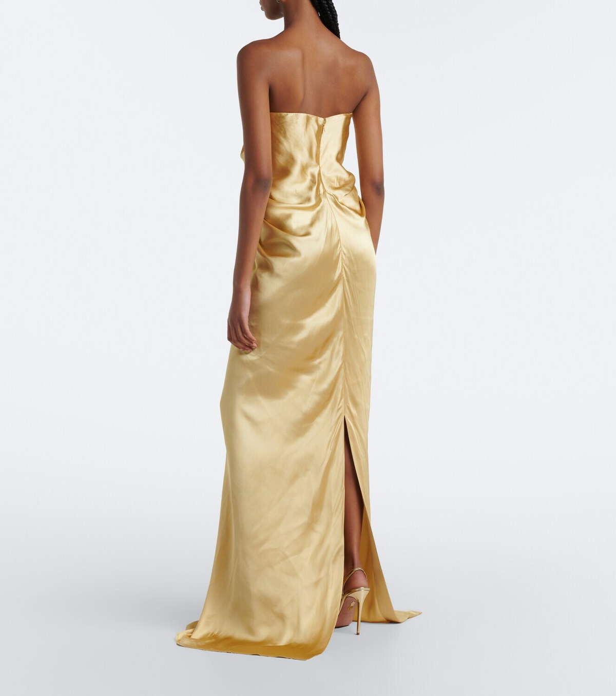 Tove Zenaida gathered satin bustier gown