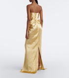 Tove Zenaida gathered satin bustier gown