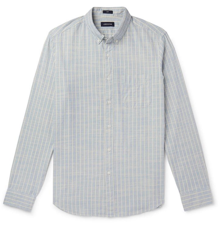 Photo: J.Crew - Button-Down Collar Striped Cotton-Chambray Shirt - Blue