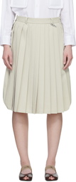 Maison MIHARA YASUHIRO Green & Beige Combined Pleats Cargo Midi Skirt