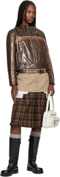 Andersson Bell Brown Circuit Track Faux-Leather Jacket
