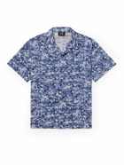 A.P.C. - Lloyd Convertible-Collar Printed Cotton Shirt - Blue