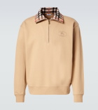 Burberry Burberry Check cotton jersey half-zip sweatshirt