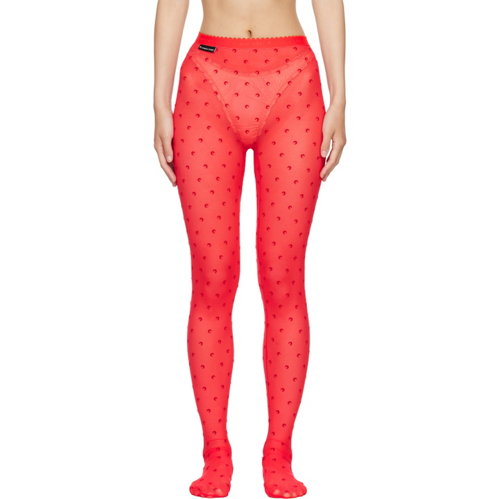 Photo: Marine Serre Red Plumetis Mesh Tights